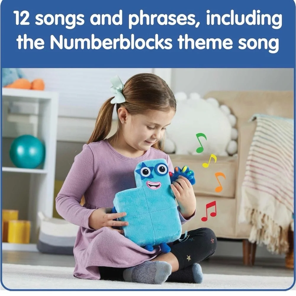 Hand2mind Sing-Along Numberblocks Five Plush, 12 Songs & Sounds from the TV Show